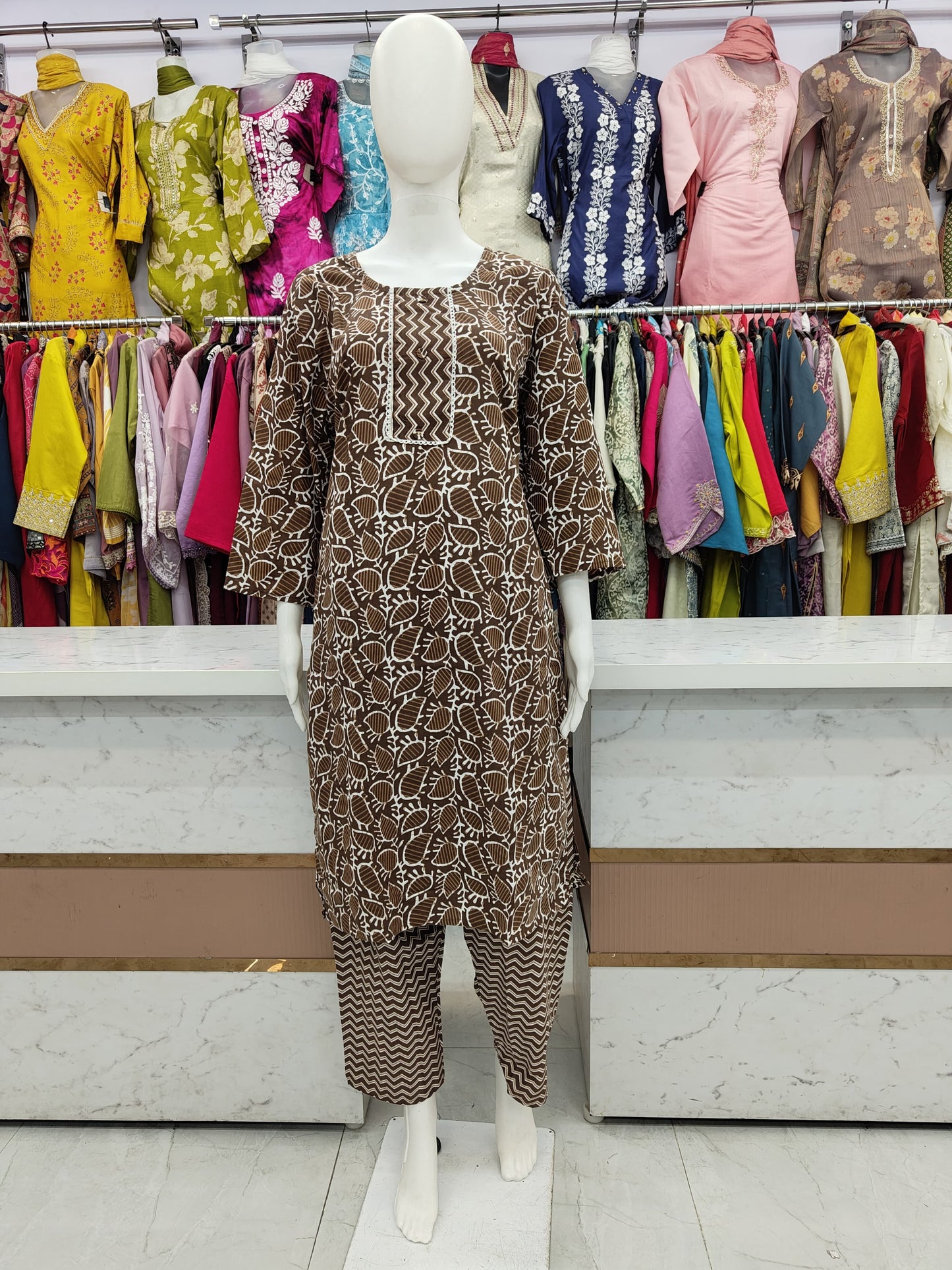 Pure Cotton Kurta Set (Plus Size) 067