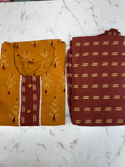 Pure Cotton Kurta Set (Plus Size) 072