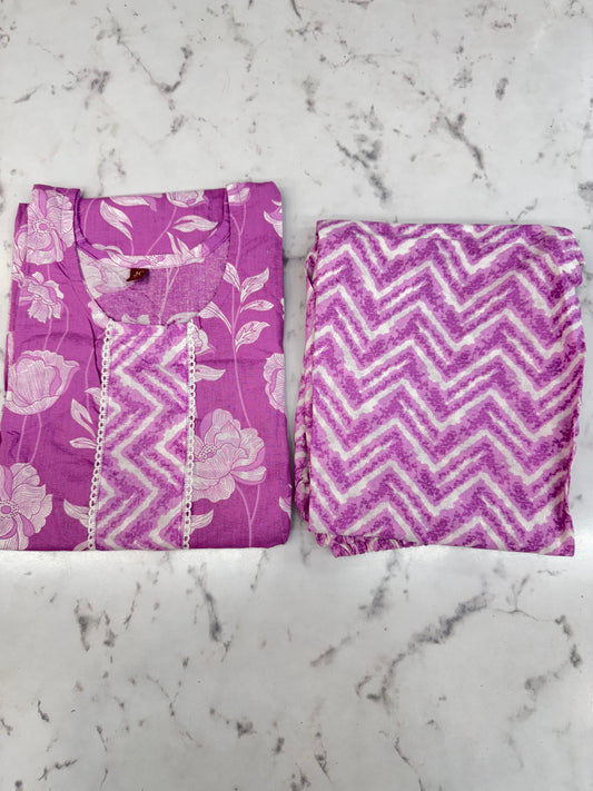 Pure Cotton Kurta Set (Plus Size) 070