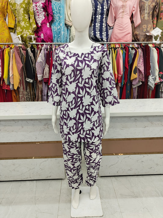 Pure Cotton Co Ord Set 047