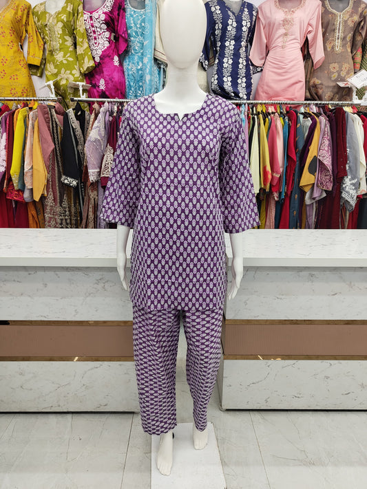 Pure Cotton Co Ord Set 043
