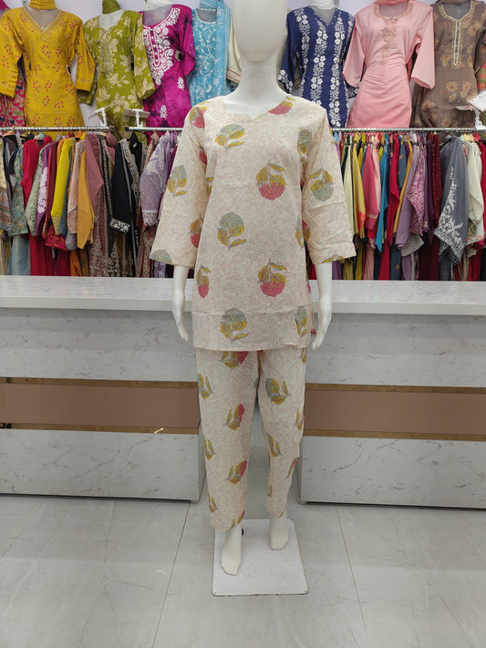 Pure Cotton Co Ord Set 042