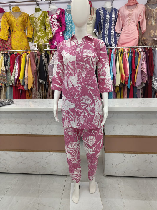 Pure Cotton Co Ord Set 041