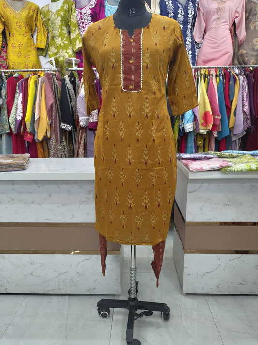 Pure Cotton Kurta Set (Plus Size) 072